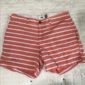 Striped coral shorts